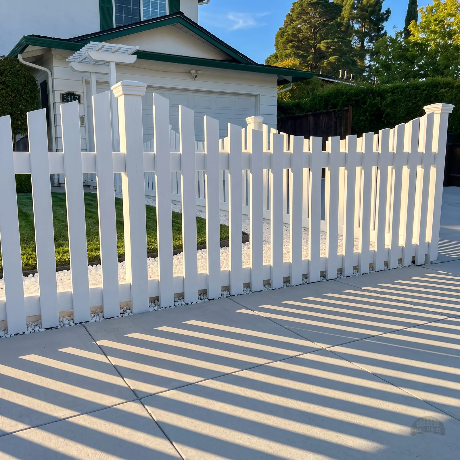 Classic white picket fence
