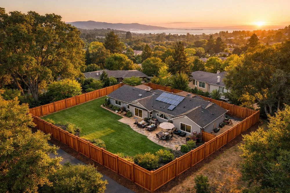 Aerial fenced estate