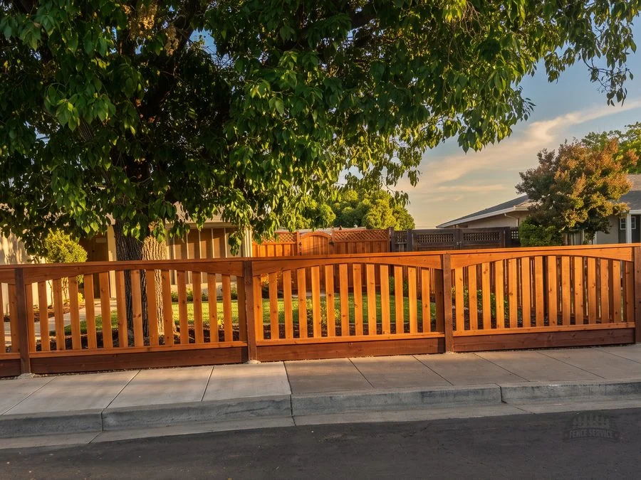 Modern horizontal wood fence