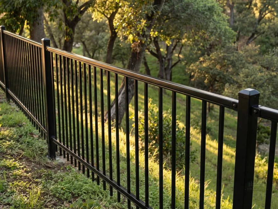 Black iron security fence